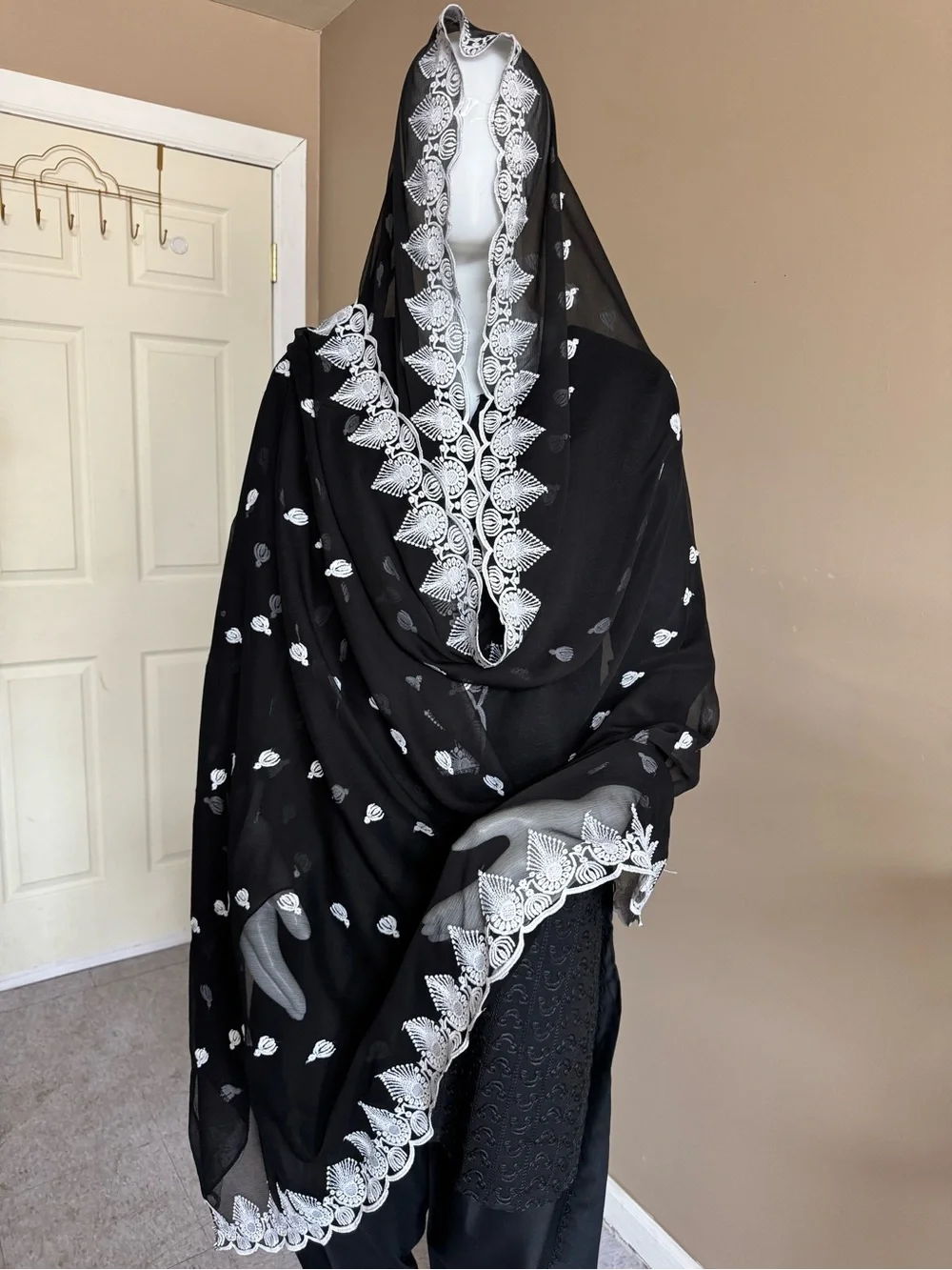 Pakistan chiffon embroidered duppata